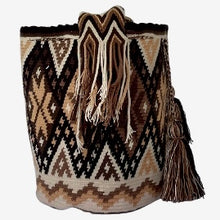 Load image into Gallery viewer, Brown Rombo Wayuu Bucket Bag