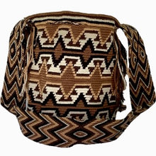 Load image into Gallery viewer, Brown Waves Wayuu Bucket Bag