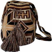 Load image into Gallery viewer, Brown Cross Wayuu Bucket Bag