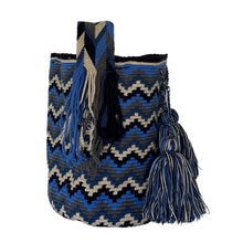 Load image into Gallery viewer, Blue Waves Wayuu Bucket Bag