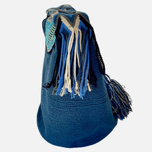 Load image into Gallery viewer, Wayuu Bag Jeweled Flap Top Blue Flower
