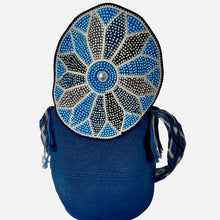 Load image into Gallery viewer, Wayuu Bag Jeweled Flap Top Blue Flower