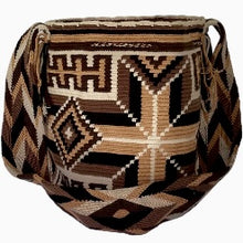 Load image into Gallery viewer, Brown Cross Wayuu Bucket Bag