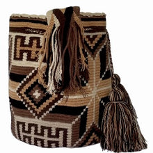 Load image into Gallery viewer, Brown Cross Wayuu Bucket Bag