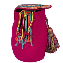 Load image into Gallery viewer, Wayuu Bag Jeweled Flap Top Fucshia