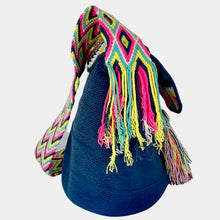 Load image into Gallery viewer, Wayuu Bag Jeweled Flap Top Blue