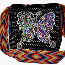 Load image into Gallery viewer, Wayuu embellished Butterfly in Black