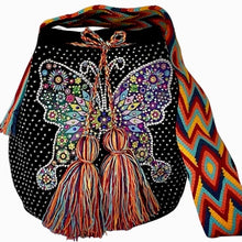 Load image into Gallery viewer, Wayuu embellished Butterfly in Black
