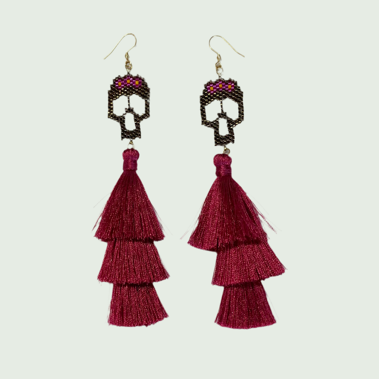 Long Scary Earrings Fucshia