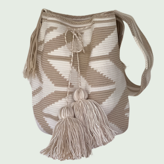 Arrow Pattern Wayuu Mochila Bag – Sand Tone
