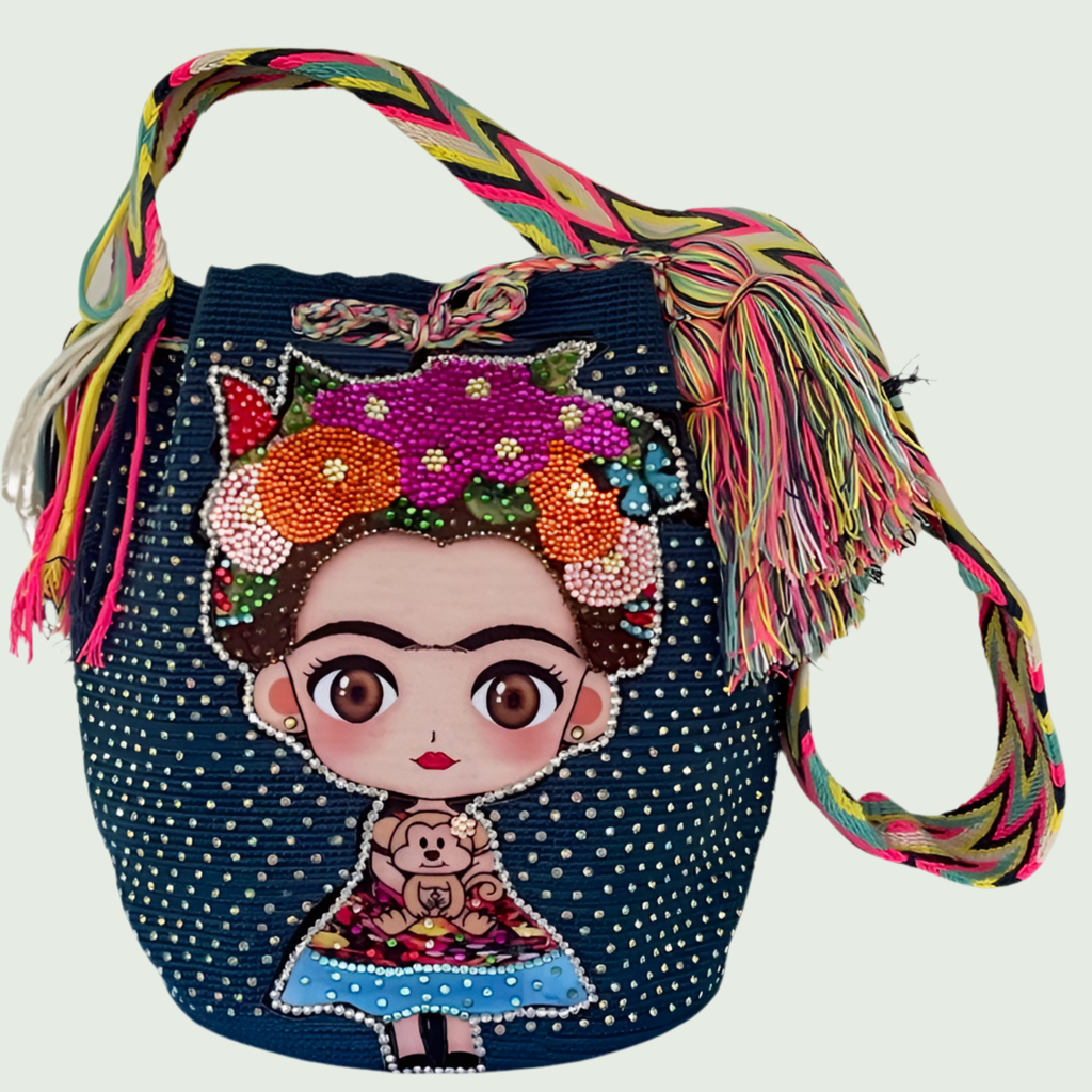 Wayuu embellished Fridita in Blue