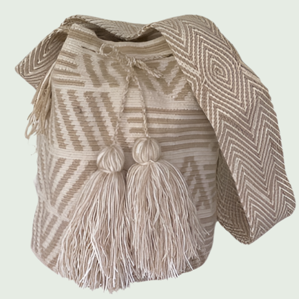 Maze Pattern Wayuu Mochila Bag – Sand Tone