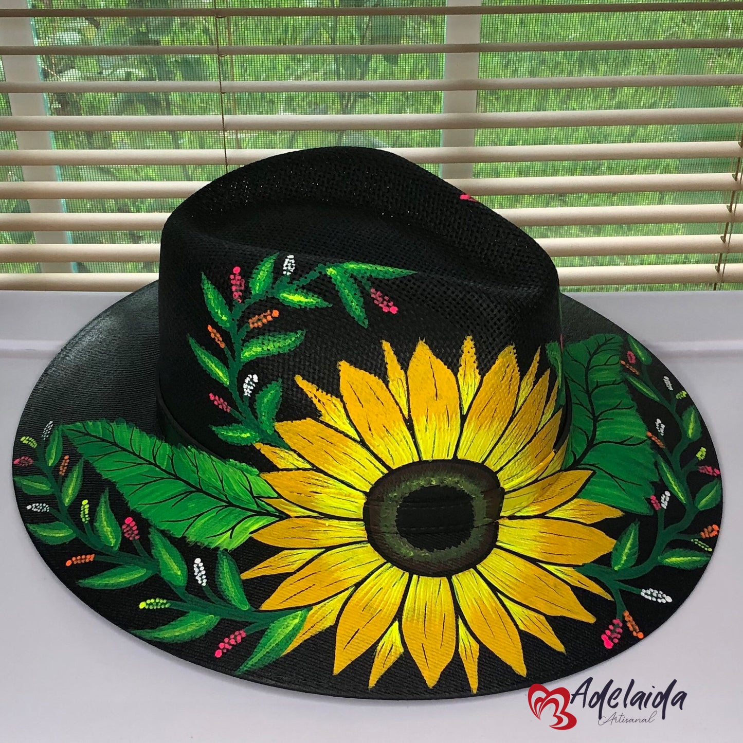 Hand painted Hat Sunflower