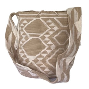 Beige Hexagon Wayuu Bucket Bag