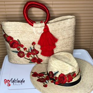 Lady Palm Hat and Tote bag Set