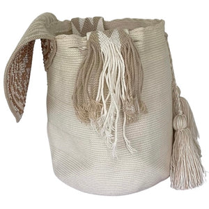 Wayuu Bag Jeweled Flap Top Beige Pin wheel