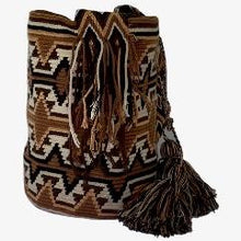 Load image into Gallery viewer, Brown Waves Wayuu Bucket Bag
