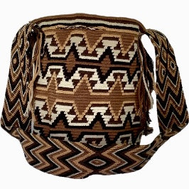 Brown Waves Wayuu Bucket Bag