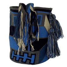 Load image into Gallery viewer, Blue Rails Wayuu Bucket Bag
