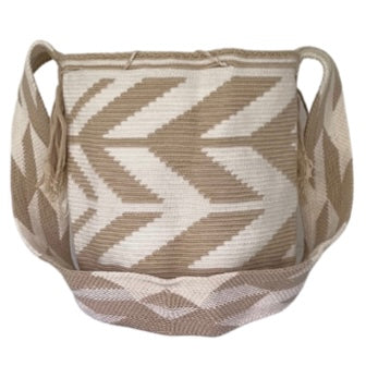 Arrow Pattern Wayuu Mochila Bag – Sand Tone
