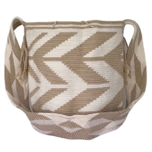 Beige Arrows Wayuu Bucket Bag