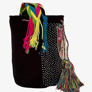 Wayuu embellished Fridita in Black Neon