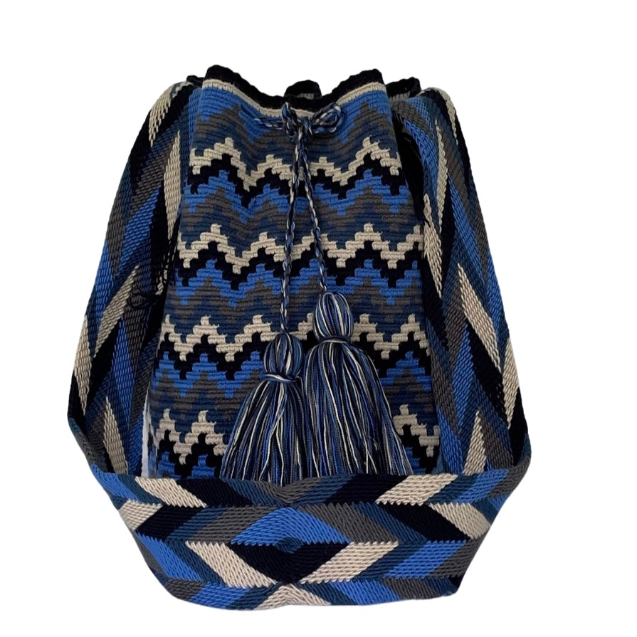 Blue Waves Wayuu Bucket Bag