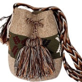 Heather beige Fall Wayuu Bucket Bag