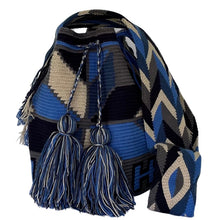 Load image into Gallery viewer, Blue Rails Wayuu Bucket Bag
