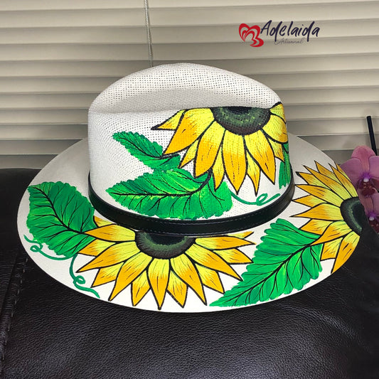 Hand-Painted Sunflowers Canvas Hat – Indiana Style