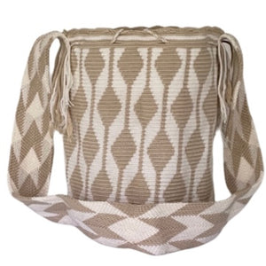 Beige Diamonds Wayuu Bucket Bag