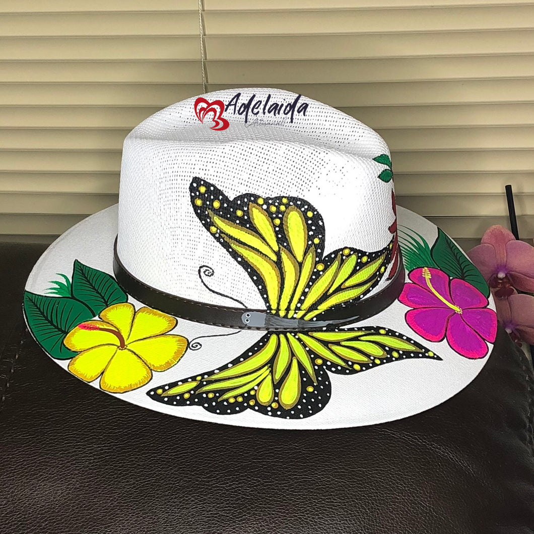 Hand painted Hat Butterfly