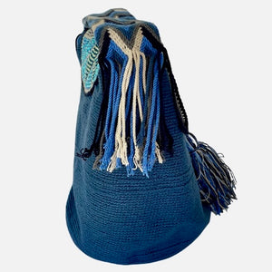 Wayuu Bag Jeweled Flap Top Blue Flower