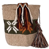 Heather beige Fall Wayuu Bucket Bag