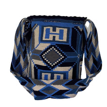 Load image into Gallery viewer, Blue Cross Wayuu Mochila Bag
