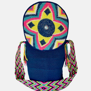 Wayuu Bag Jeweled Flap Top Blue