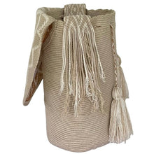 Load image into Gallery viewer, Wayuu Bag Jeweled Flap Top Beige Flower
