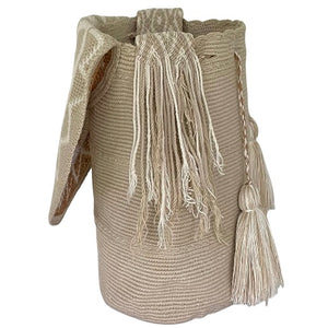 Wayuu Bag Jeweled Flap Top Beige Flower