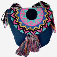 Load image into Gallery viewer, Wayuu Bag Flap Top Blue
