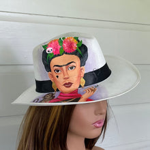 Load image into Gallery viewer, Hand painted Hat Frida Kahlo
