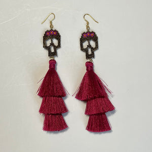 Long Scary Earrings Fucshia