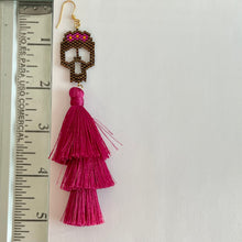 Load image into Gallery viewer, Long Scary Earrings Fucshia
