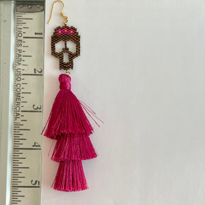 Long Scary Earrings Fucshia