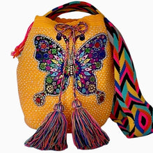 Load image into Gallery viewer, Wayuu embellished Butterfly in yellow
