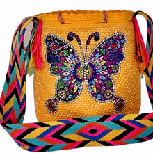 Load image into Gallery viewer, Wayuu embellished Butterfly in yellow
