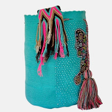 Load image into Gallery viewer, Wayuu embellished Butterfly in aqua
