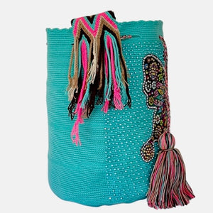 Wayuu embellished Butterfly in aqua