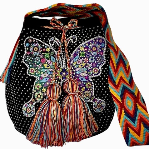 Wayuu embellished Butterfly in Black