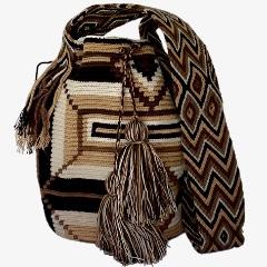 Brown Rombo Maze Wayuu Bucket Bag